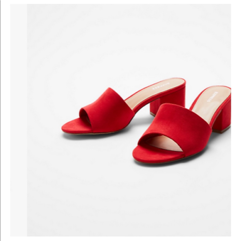 Express Red Short heeled Mules (size 8)